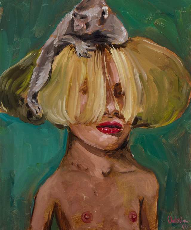 The Monkey on the Head, oil on canvas