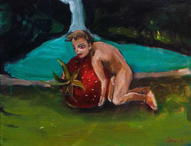 By the Cascade, oil on canvas